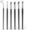 6pcs Pinceau Eyeliner Faucille, Precisio Pinceau de Maquillage Yeux Kit de Pinceaux Yeux Pinceau Fin Ultra Plat pour le Maquillage de l'Outil Cosmétique de Beauté (Noir)