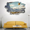 Himmel Wolken Wandtattoo - Berge - Wandaufkleber - 3D Wandsticker - Wandbild selbstklebend Wanddeko fürs Kinderzimmer 65x98cm