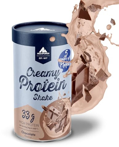 Multipower Creamy Protein Shake 420 g, hochwertiges Schoko Protein Pulver mit Whey und Casein, für leckere Shakes zum Muskelaufbau