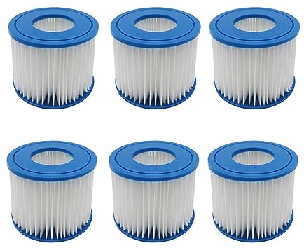 JrEam Ersatz-Schwimmbadfilter passend for Flowclear Größe VI Filterkartusche Lay-Z-Spa – Miami Vegas Palm Springs Paris (Color : 6 PCS)