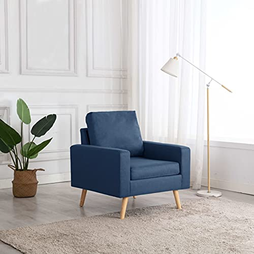 Homgoday Sessel Fernsehsessel Relaxsessel Loungesessel Fernsehsessel Ruhesessel Einzelsofa TV-Sessel Lesesessel Einzelsessel für Wohnzimmer Schlafzimmer Stoff Blau