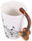 Sirxlevcy Nouveauté guitare tasse en céramique libre café lait thé tasse personnalité tasse unique instrument de musique cadeau tasse