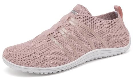 Merdoo Barfußschuhe Damen Herren Bequeme Barfuss Schuhe Damen Slip On Sneakers Weich Sportschuhe Leicht Turnschuhe rutschfest Laufschuhe Atmungsaktiv Barfussschuhe Walkingschuhe Unisex Rosa 37EU
