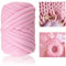 Nizirioo DIY Sperrige Armstricken Wolle: 500g Roving Garn zum Handstricken Häkeln,Hand Chunky Strickdecke Decke Garn,Strickgarn Grob Gestrickte Kuscheldecke für Klobig Sticken WerfenDecke (Rosa)