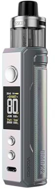 TVDC Voopoo Drag X2 Pod Kit, 5-80 W Adjustable, Display 0.96 TFT Screen, Battery Capacity 18650 * 1 (Not included), Sturdy and Stylish, 2ml Cartridge No Nicotine (Colorful Silver)