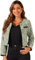 Allegra K Damen Langarm Tweed Jacke Lässig Rundhalsausschnitt Knopfverschluss vorne Jacken Grün M