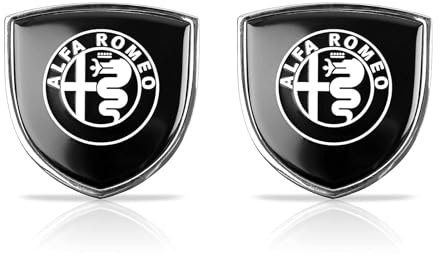 Auto Emblem Aufkleber für Alfa Romeo 147 GT Brera 155 156 159 166 Giulia Mito Giulietta, 3D Auto Logo Aufkleber Kühlergrill Front Motorhaube Kofferraum Abzeichen, Auto Dekoration Ersatz Zubehör
