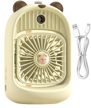Vbnuyhim Sprühkühlventilator, Sprühwassernebelventilator | USB-Kühlnebelventilator - Handgehaltener -Spray-Wassernebel-Ventilator im Bären-Design für Büros, Zuhause, Reisen, Outdoor