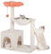 Pawfessor Flower Cat Tree 4 in 1 Cat Scratching Post for Indoor Cats 34 Small Cat Tower for Large Cats, with Cat Scratch Posts,15.7”Large Hammock, Removable Perch and Wide Condo for Indoor Cats-Beige