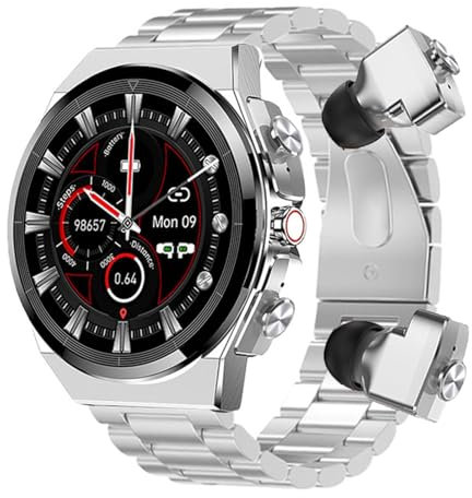 Findtime - Reloj inteligente para hombre, con auriculares integrados, Bluetooth inalámbricos, auriculares integrados, reloj TWS, reloj deportivo para hombre, smartwatch llamada IP67, impermeable