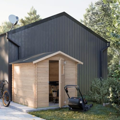 Casetta in Legno Debora 2x2 m con Porta Singola finestrata, capanno Porta Attrezzi in Abete Naturale, Kit Montaggio Incluso, Made in Italy