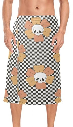 linqin Herren-Duschtuch mit Totenkopf-Motiv, Fleece, 152,4 x 71,1 cm, Frottee, Duschtuch für Studentenwohnheim, Sauna