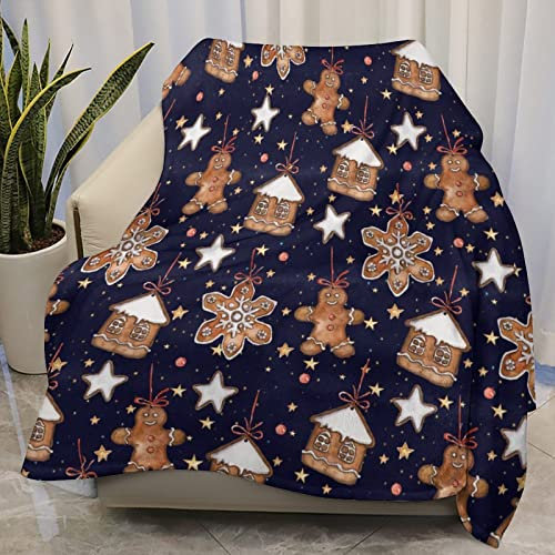 Kuscheldecke Handgezeichnetes Weihnachtshaus Fleece Decke Hochwertige Flanell Decke Unisex Wohndecke Für Nickerchen Bank Drinnen 125x150cm