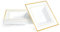 MATANA 60 Premium White Square Plastic Bowls with Gold Rim, 360ml - Sturdy & Reusable - Soup, Dessert Bowls for Weddings, Birthdays, Picnic, Buffet, Catering, Parties