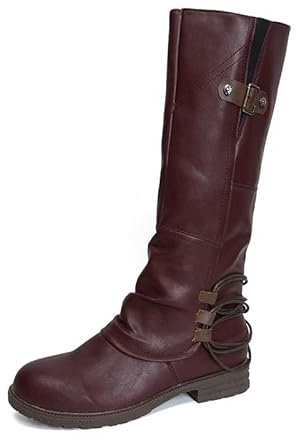 Stivali alti al ginocchio caldi invernali da donna elasticizzati con taglio a V antiscivolo su coscia stivali alti da combattimento stivali in pelle stivali da cowboy per le donne stivali a piedi nudi