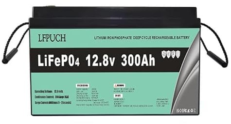 Leisure batterie，12V 300Ah LiFePO4-Batterie, Lithium-Eisenphosphat-Batterie anstelle einer AGM-Autobatterie oder einer Deep-Cycle,Geeignet für Photovoltaikanlagen, Energiespeichersysteme, Camping usw.