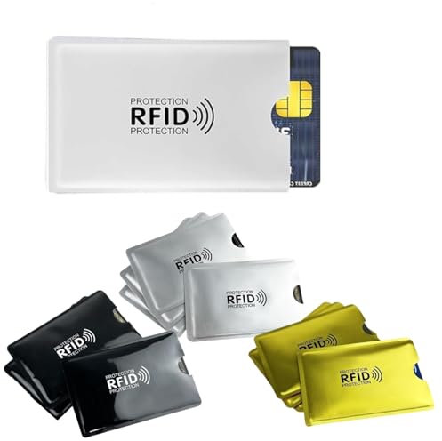Fundas Tarjeta de Crédito Anti RFID y NFC, Pack de 10 Unidades, Protección contra Fraude