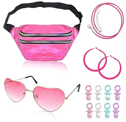 SZSMW 12 StüCk 80er90er Jahre Accessoires - Bad Taste Outfit Damen - 90er Accessoires Damen - Perfekt FüR 80er- Oder 90er-Mottopartys, Retro-BäLle, KostüMpartys, Geburtstagsfeiern