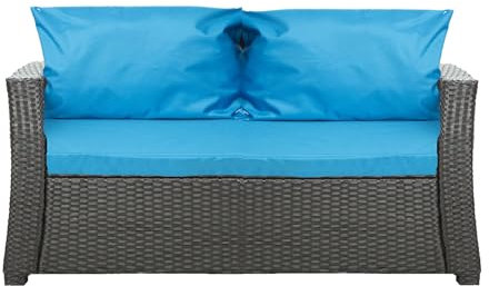 Setgarden® Bankauflage - Outdoor sitzkissen für Gartenbank für polyrattan- Polster Auflage Outdoor - Bankpolster Auflage für Hollywoodschaukel Rattan Sitzbank (Blau, 120x60x50cm)