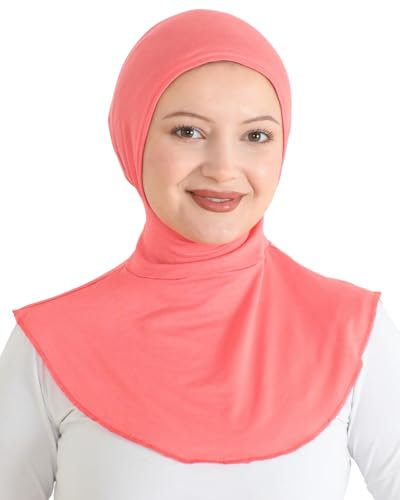 Prien Praktisch Hijab Für Damen, Sport Muslim Kopftuch, Flexible Schal, Chic Muslimische Kleid für Gym, Kopftücher Viskose Tuch (Brink Pink)