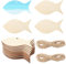 GORGECRAFT 20 Stück 10.2x5cm Große Blanke Fischausschnitte Aus Holz Unvollendete Holzscheiben Mit Loch Fischförmige Geschenkanhänger Aus Holz Mit 2 Stück 2 m Langen Hanfseilen Holzhandwerk Hängeorname