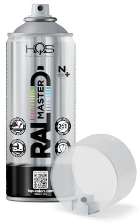 HQS RAL MASTER Bombe de peinture en aérosol 400 ml Nitro Couleurs Ral (6, Ral 9006 Aluminium Satiné)