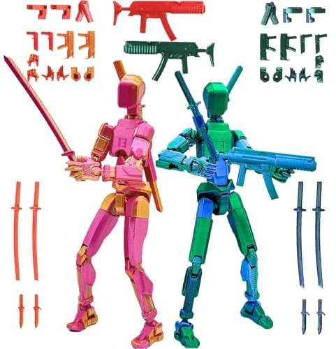 2 Stück T13 Action Figure, Action Figures, Dummy 13, Set Mit Beweglichen Gelenken, 3D Spielzeug Für Sammler und Spieler, Ideal für Dekoration und Spiel(Montage erforderlich)
