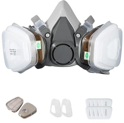 Staubmaske – Halbmaske, Gesichtsmaske, professionelles Atemschutzgerät, wiederverwendbar, professionelle Sicherheitsmaske, atmungsaktiv, mit Filter