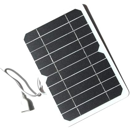 Panel Solar Portatil, Placas Solares Cargador Solar 5W 5V, Monocristalino, USB, Diseño Ultraligero para Senderismo Y Ciclismo (20.5x14cm)