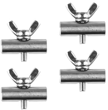 Bojueshaw 4pcs Stainless Steel Awning Rail Stoppers Kit,Anti-slip End Blocking Clamps with M4 Eye Nuts for Caravan Motorhome Tent Canopy
