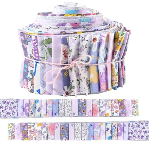 GORGECRAFT 40 Stück Baumwoll Steppstreifen 1 m X 6.5cm Jelly Rolls Chinoiserie Stoff Vorgeschnitten Patchwork Blumendruck Steppstreifen Bündel Für Decken Teppiche Polster Heimdekoration Handtaschen