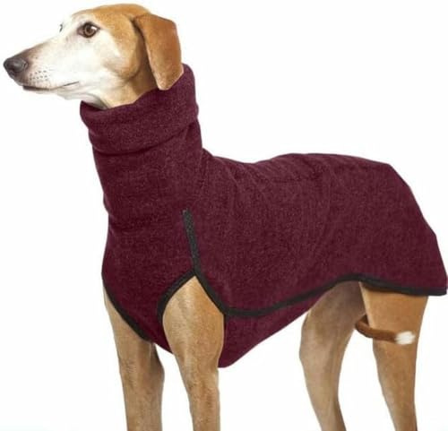 MOKATES Greyhound hundkläder för stora hundar, polotröja med hög hals, löpande hund, stretch fleecejacka, husdjurströja, hundkappa