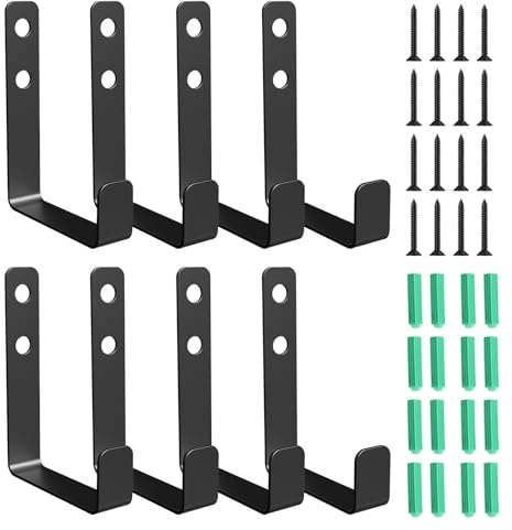 Ayrirel 8PCS Hooks for Acoustic Panels, Wall Organiser Hooks with Screws,Acoustic Panel Accessories for Wall Storage for Bedroom, Bathroom, Living Room, Kitchen