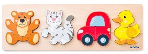Woody Lernpuzzle Baby an Bord - buntes Kartonspielzeug