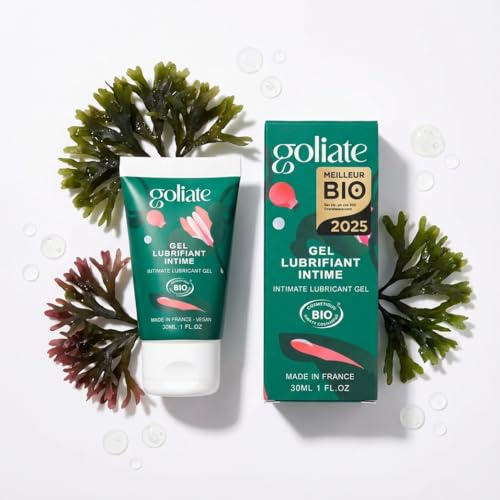GOLIATE Gel Lubrifiant Intime Bio - Certifié COSMOS ORGANIC Base Eau Végan | 99 % naturel, 44 % bio, Ecocert, compatible préservatifs, sans parfum, fabriqué en France