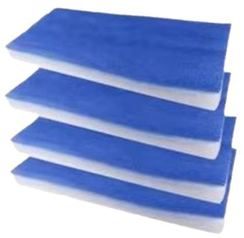4PCS Ventilation Hood Filter Cotton for Spray Paint Kit, 405x185mm Washable Air Filtration Pad Compatible with Paint Booths, Blue and White Reusable Fiberglass Filter Set
