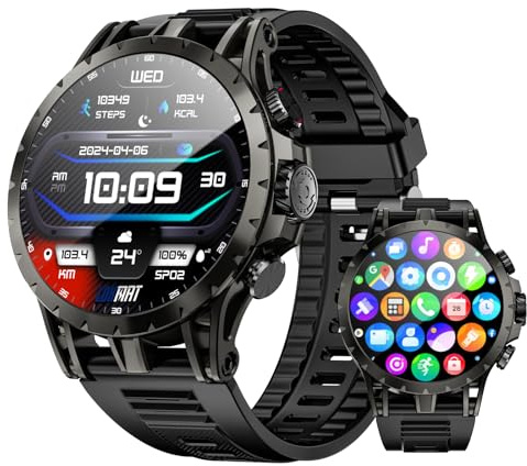 WLUPOO LOKMAT 4G SIM Card Smart Watch, 1.508'' AMOLED Screen 3GB+32GB Android 8.1 Smartwatch for Men Women, Fitness Activity Tracker Watch with Rotating Camera WiFi GPS