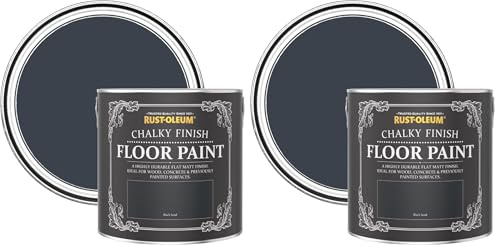 Rust-Oleum Black Scratch-Proof Floor Paint in Matt Finish - Black Sand 2.5L (Pack of 2)