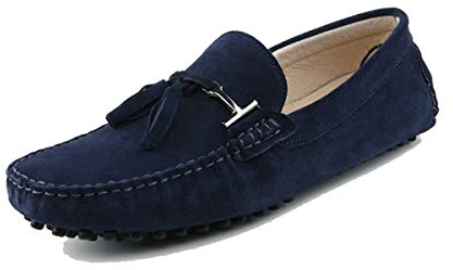 MINITOO Homme Gland Bleu Fonce Suede Mocassins D'été Loafers Chaussures YY2080 EU 43