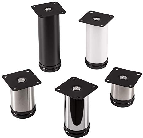 SET de 4 x SO-TECH® Pied de Meuble JIMMY Blanc Ø 50 mm/Hauteur: 100 mm Pied pour Lit