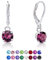 DTPSilver - Damen Klappbügel Ohrringe 925 Sterling Silber mit Kristallen von Swarovski® Elements 6 mm Runde - Farbe : Amethyst