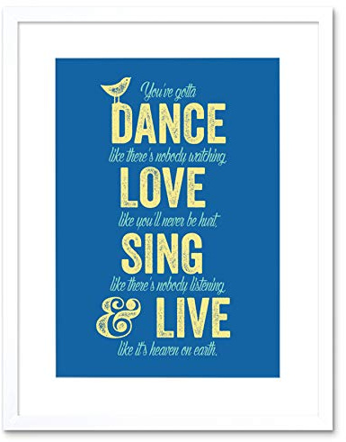 Wee Blue Coo QUOTE DANCE LIKE NO-ONE IS WATCHING BLACK FRAMED ART PRINT PICTURE B12X12601
