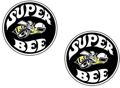 24/7stickers #314 / 2X Super Bee Aufkleber je ca. D=8cm Retro Charger Challenger Scat Pack Oldtimer Tuning