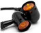 HANSWDEU Drilled Motorbike Indicators for Retro Custom HOG Chopper Bobber Project - BLACK - Non LED