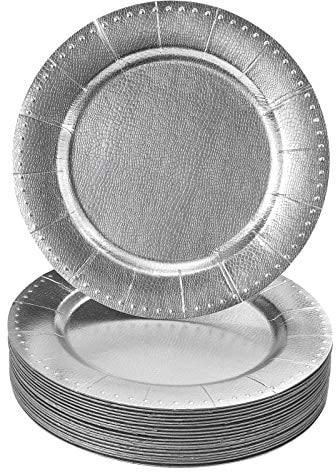 Silver Spoons Beaded Charger Plates, 13