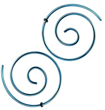 KJM FASHION 2 Stk Plugs Light Blue spirale Piercing Schmuck
