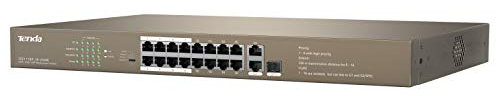 Tenda Switch 16 Porte Fe Poe+2 Porte GE/1SFP, Rack MONTABILE, 250W