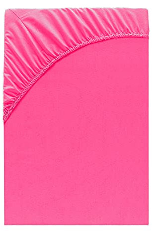 Class Home Collection Spannbettlaken 90x200cm - 100x200cm Jersey Baumwolle Magenta
