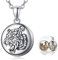 TANGPOET Herren Medaillon Kette 925 Sterling Silber Tiger Foto Medaillons zum öffnen Anhänger Halskette Damen Tier Tiger Schmuck Amulett für Frauen Mädchen Familie