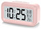 U-picks Alarm Clock 4.3 LED Display, Digital Alarm Clock with battery powered, Snooze, Easy to Use,Temperature Calendar, 12/24 Hr, Light control Portable Alarm clocks bedside for adults kids-Pink